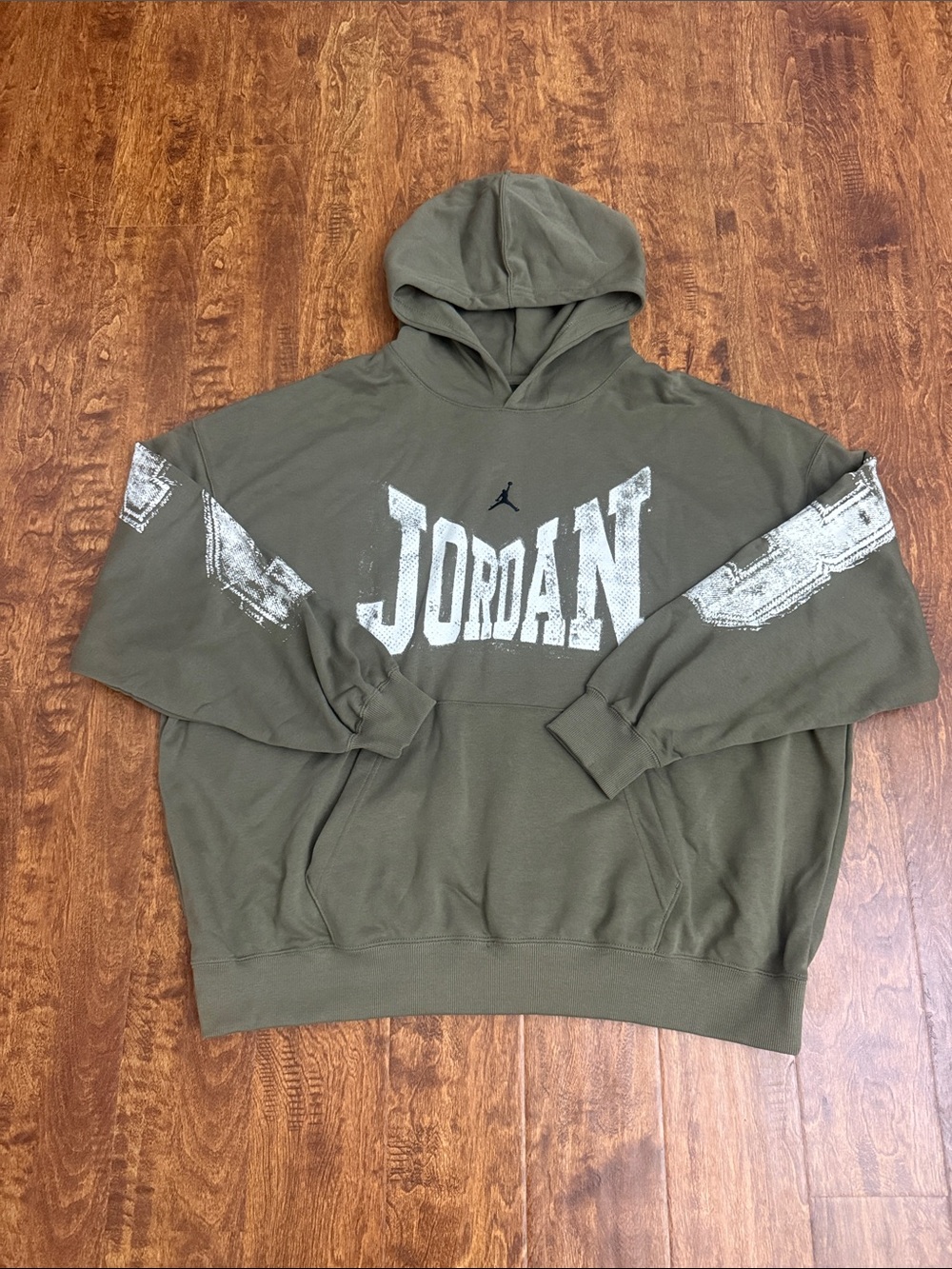 Jordan Olive Green Graphic Pullover Hoodie